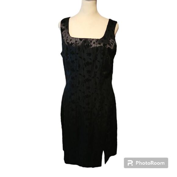 Molly Mallory Evening Black Satin Cocktail Dress Size 8 - Picture 1 of 7